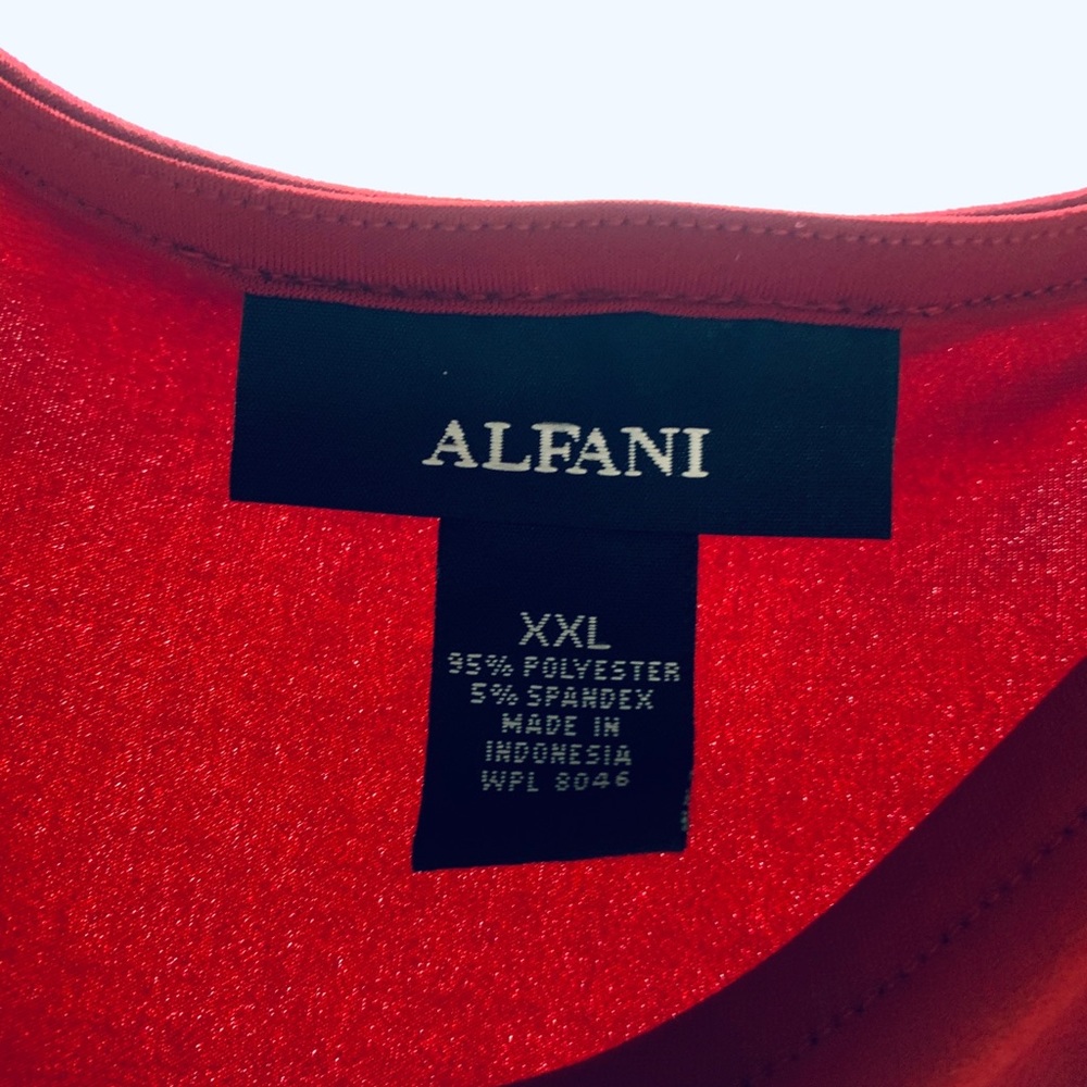 Alfani  RED Cold Shoulder Tunic Top Hi Low  XXL - Picture 4 of 5